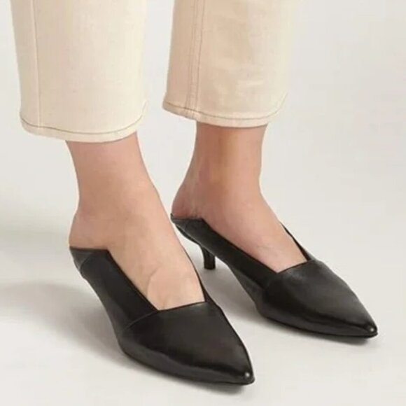 THAKOON BY NAADAM KITTEN HEEL LEATHER MULES SIZE 39 EU 7 US Y2K STYLE MOBWIFE - Picture 2 of 13